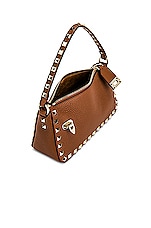 Valentino Garavani Small Rockstud Shoulder Bag in Selleria, view 5, click to view large image.