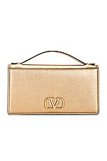 Valentino Garavani V Logo Signature Wallet On Chain in Antique