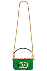 Valentino Garavani Small Loco Shoulder Bag in Gea Green, view 1, click to view large image.