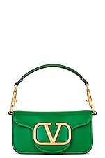 Valentino Garavani Small Loco Shoulder Bag in Gea Green, view 3, click to view large image.