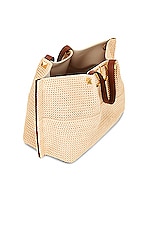 Valentino Garavani Medium Summer Tote Bag in Naturale & Selleria, view 6, click to view large image.