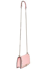 Valentino Garavani Rockstud Pouch in Rose Couture, view 4, click to view large image.