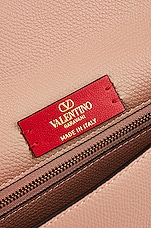 Valentino Garavani V Logo Signature Large Flat Pouch in Rose Cannelle, view 6, click to view large image.