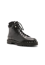 Valentino Garavani Rockstud Hiking Boots in Black, view 2, click to view large image.