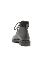 Valentino Garavani Rockstud Hiking Boots in Black, view 3, click to view large image.