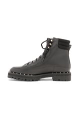 Valentino Garavani Rockstud Hiking Boots in Black, view 5, click to view large image.