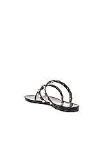Valentino Garavani Summer Rockstud PVC Thong Sandal in Nero, view 3, click to view large image.