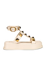 Valentino Garavani Roman Stud Sandals in Light Ivory, view 1, click to view large image.