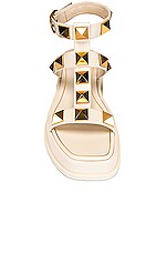 Valentino Garavani Roman Stud Sandals in Light Ivory, view 4, click to view large image.