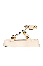 Valentino Garavani Roman Stud Sandals in Light Ivory, view 5, click to view large image.