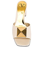 Valentino Garavani One Stud Mules in Light Ivory, view 4, click to view large image.
