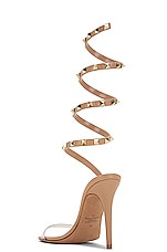 Valentino Garavani Wrap Around Rockstud Sandal in Transparent & Rose Cannelle, view 3, click to view large image.