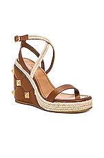 Valentino Garavani Espadrille Wedge Sandal in Selleria, view 2, click to view large image.