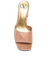 Valentino Garavani One Stud Slide in Rose Cannelle, view 4, click to view large image.