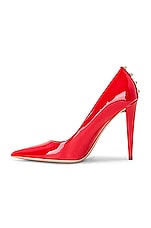 Valentino Garavani Rockstud Skin Pump in Rouge Pur, view 5, click to view large image.