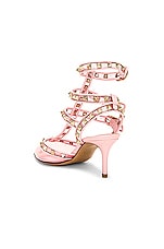 Valentino Garavani Rockstud Ankle Strap Pump in Rose Couture, view 3, click to view large image.