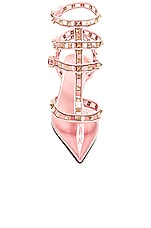 Valentino Garavani Rockstud Ankle Strap Pump in Rose Couture, view 4, click to view large image.