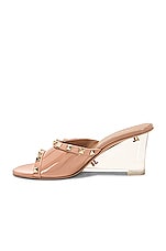 Valentino Garavani Rockstud Skin Wedge in Rose Cannelle & Transparent, view 5, click to view large image.