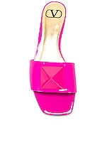 Valentino Garavani One Stud Mule Sandal in Pink, view 4, click to view large image.