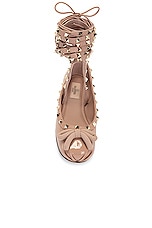 Valentino Garavani Rockstud Ballerina Flat in Rose Cannelle, view 4, click to view large image.