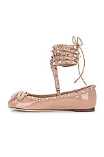 Valentino Garavani Rockstud Ballerina Flat in Rose Cannelle, view 5, click to view large image.