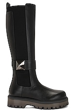 Valentino Garavani One Stud Boot in Black in Nero, view 1, click to view large image.