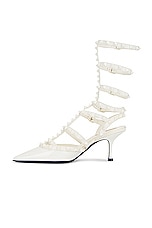 Valentino Garavani Rockstud Ankle Strap Pump in Ivory, view 5, click to view large image.
