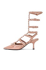 Valentino Garavani Rockstud Ankle Strap Pump in Rose Cannelle, view 5, click to view large image.