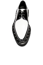 Valentino Garavani Rockstud M-Way Derby Loafer in Nero & Bianco, view 4, click to view large image.