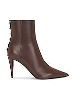 Valentino Garavani Rockstud Bootie in Cacao, view 1, click to view large image.
