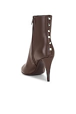 Valentino Garavani Rockstud Bootie in Cacao, view 3, click to view large image.
