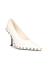 Valentino Garavani Rockstud Ankle Strap Pump in Ivory, view 2, click to view large image.