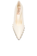 Valentino Garavani Rockstud Ankle Strap Pump in Ivory, view 4, click to view large image.