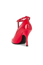 Valentino Garavani Rockstud Ankle Strap Pump in Rouge Pur, view 3, click to view large image.