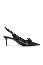 Valentino Garavani Rockstud Bow Sling Back Pump in Nero, view 1, click to view large image.