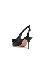 Valentino Garavani Rockstud Bow Sling Back Pump in Nero, view 3, click to view large image.