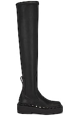 Valentino Garavani Rockstud M-Way Over The Knee Boot in Nero, view 1, click to view large image.