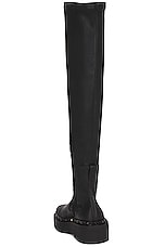 Valentino Garavani Rockstud M-Way Over The Knee Boot in Nero, view 3, click to view large image.