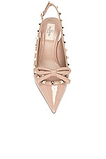 Valentino Garavani Rockstud Bow Sling Back Pump in Rose Cannelle, view 4, click to view large image.
