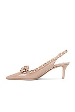 Valentino Garavani Rockstud Bow Sling Back Pump in Rose Cannelle, view 5, click to view large image.