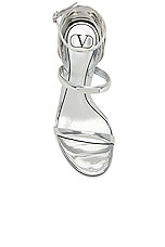 Valentino Garavani Archive Roserouche Sandal in Silver, view 4, click to view large image.
