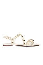 Valentino Garavani Rockstud Sandal in Light Ivory, view 1, click to view large image.