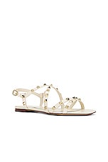 Valentino Garavani Rockstud Sandal in Light Ivory, view 2, click to view large image.
