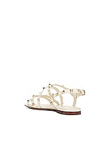 Valentino Garavani Rockstud Sandal in Light Ivory, view 3, click to view large image.