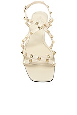 Valentino Garavani Rockstud Sandal in Light Ivory, view 4, click to view large image.
