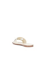 Valentino Garavani V Logo Cut Out Slide in Light Ivory & Antique Brass, view 3, click to view large image.