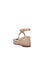 Valentino Garavani Rockstud Ballerina Flat in Silk & Rose Cannelle, view 3, click to view large image.