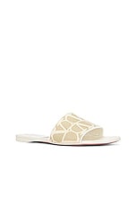 Valentino Garavani Toile Iconographe Slide in Naturale & Ivory, view 2, click to view large image.
