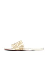 Valentino Garavani Toile Iconographe Slide in Naturale & Ivory, view 5, click to view large image.