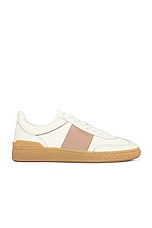 Valentino Garavani Upvillage Sneaker in Ivory, Rose Cannelle, Skin, & Ambra, view 1, click to view large image.